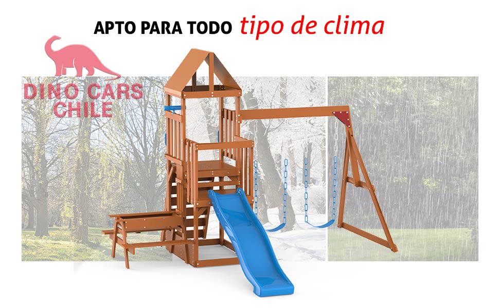 Tobogan Infantil Con Columpios De Madera Para Exterior Chile Envio