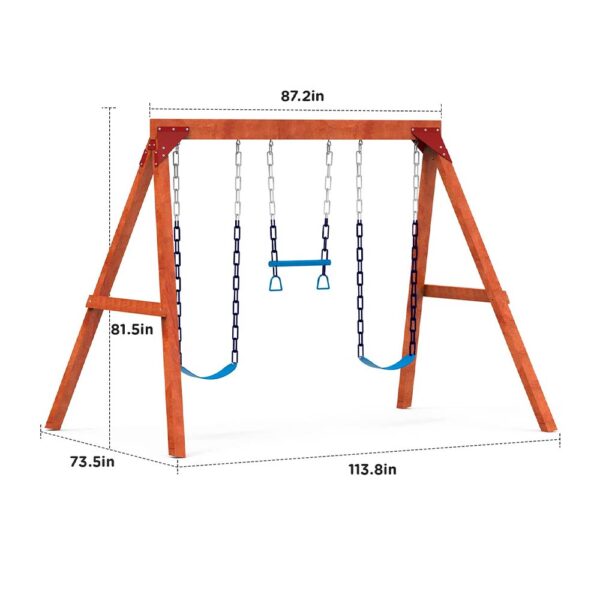 Columpio de madera exterior para niños